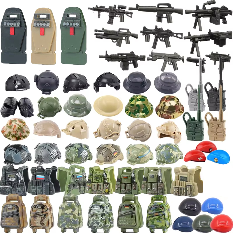 Lego Minifigure Holder - MOC Military Gun Waffen Building Blocks
