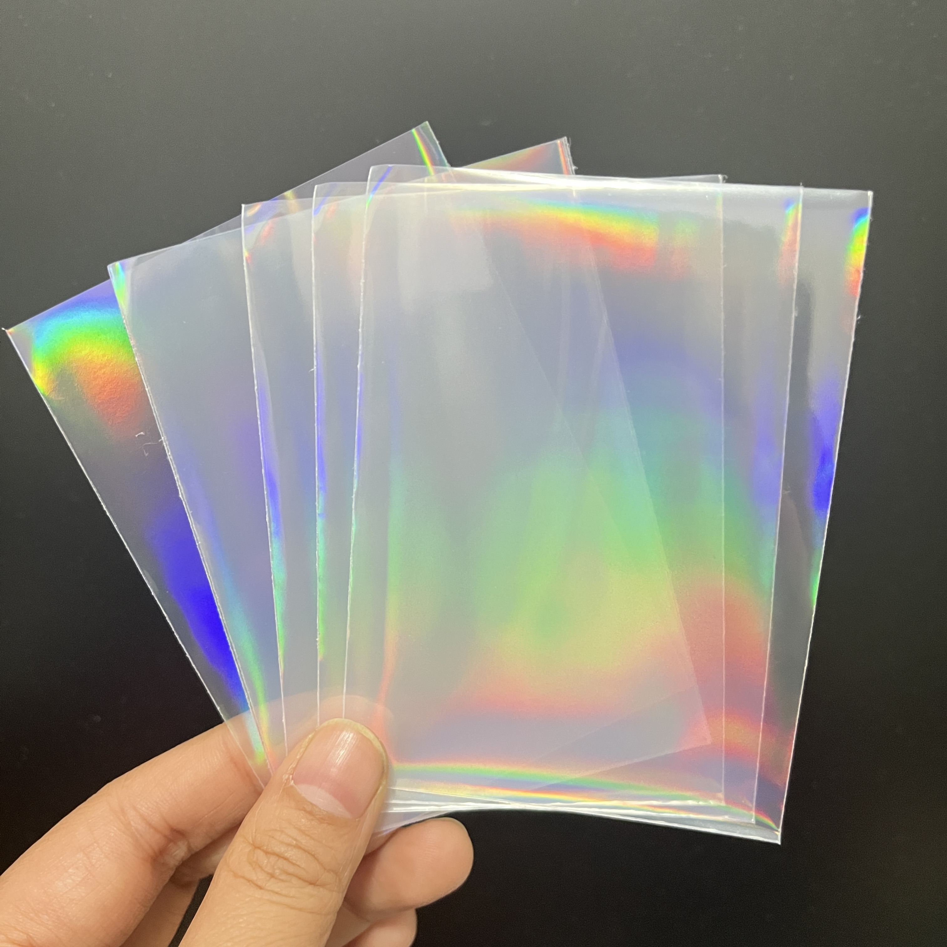 Card Penny Sleeve - 50pcs 65x90mm Holographic Card Protectors Laser