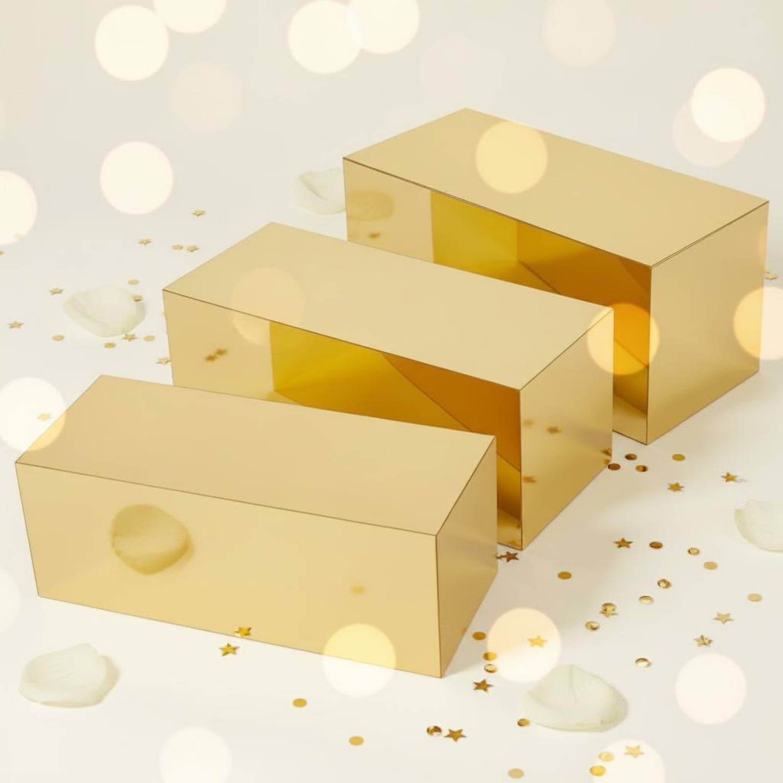 3 Pieces Gold Acrylic Display  - đánh giá và giá Display Risers Set
