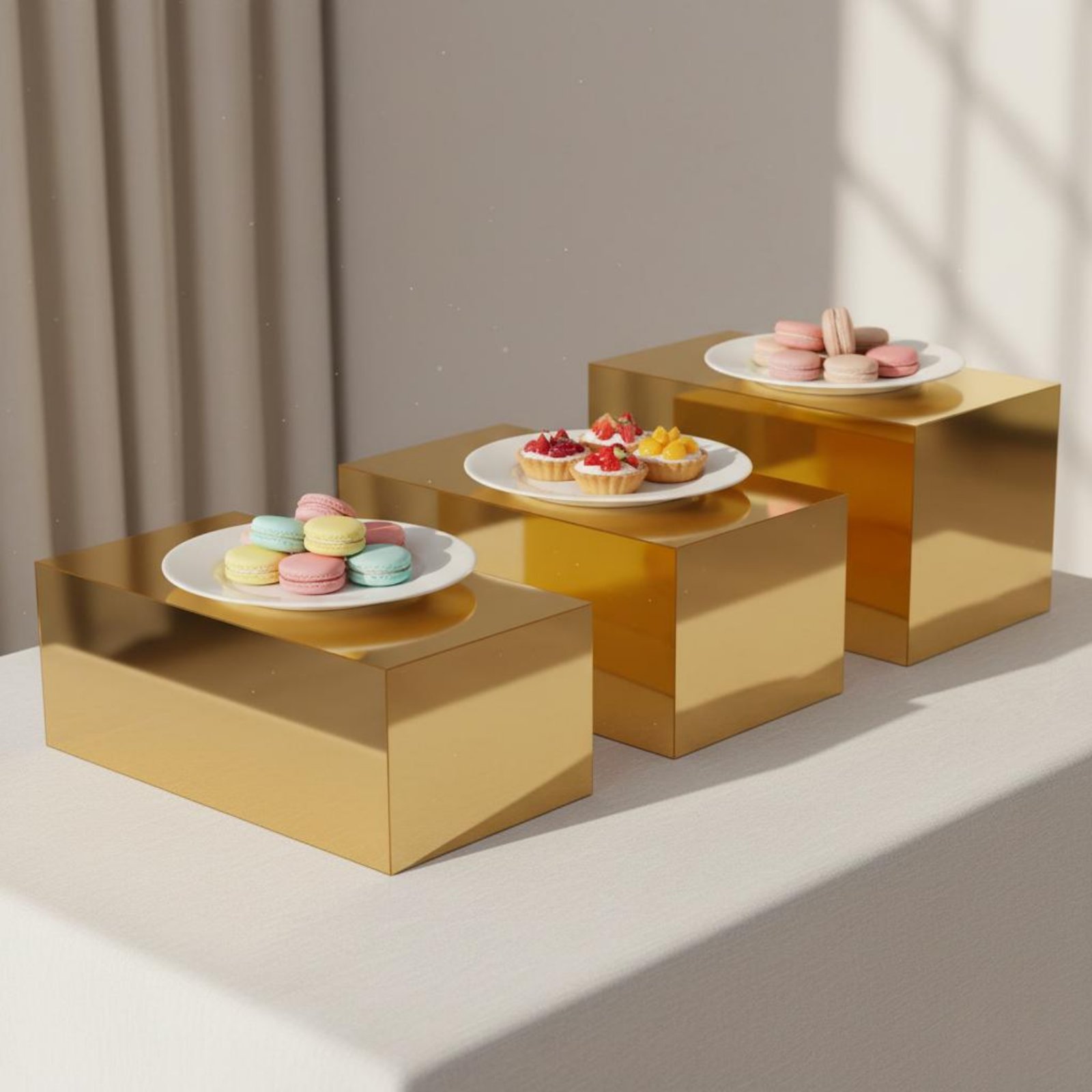 3 Pieces Gold Acrylic Display  - đánh giá và giá Display Risers Set