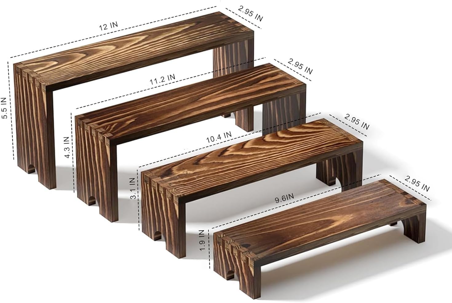 2 Tier Wooden Cupcake Stand Se - đánh giá và giá Display Risers Set