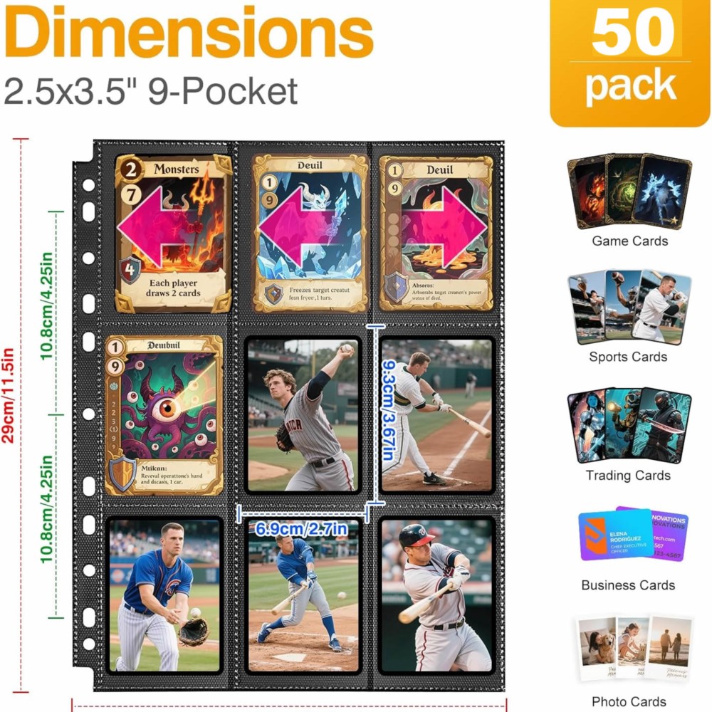50Pack 900 Pockets Trading Car - đánh giá và giá Trading Card Binder