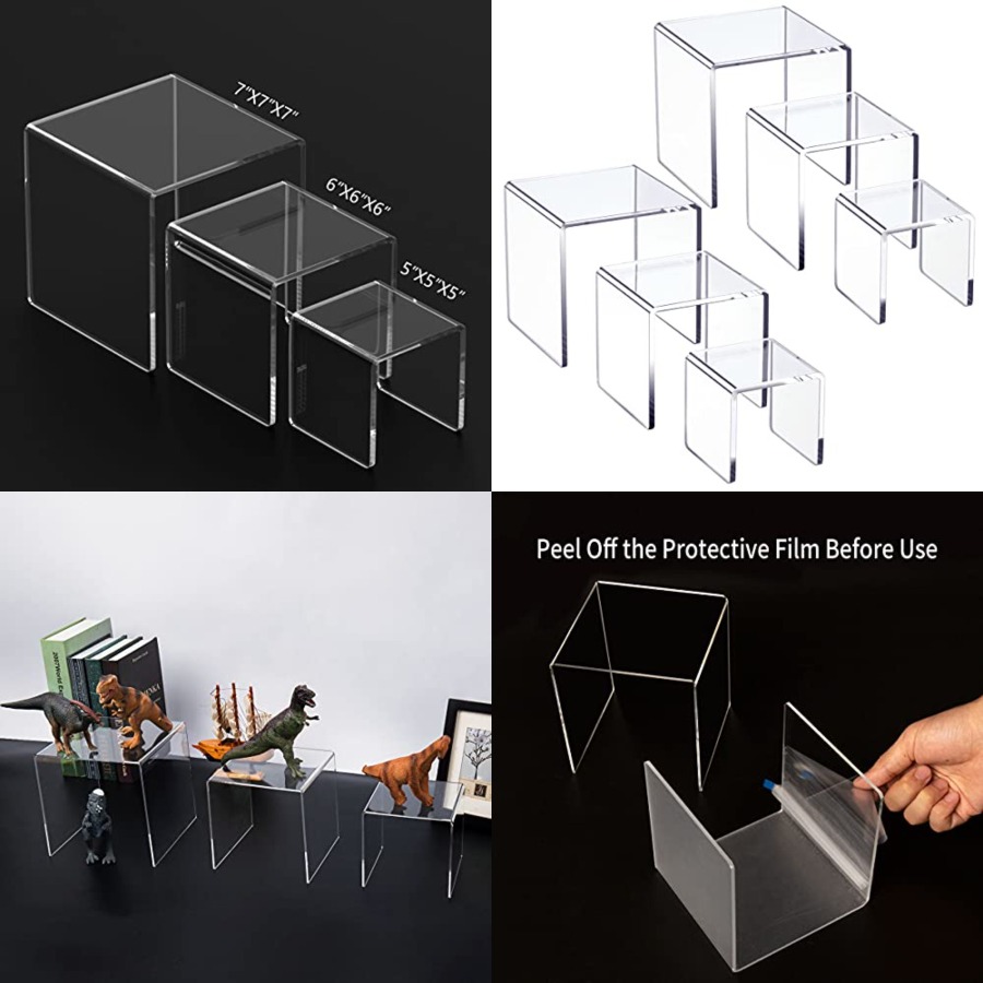 Clear Acrylic Display Risers 2 - đánh giá và giá Display Risers Set
