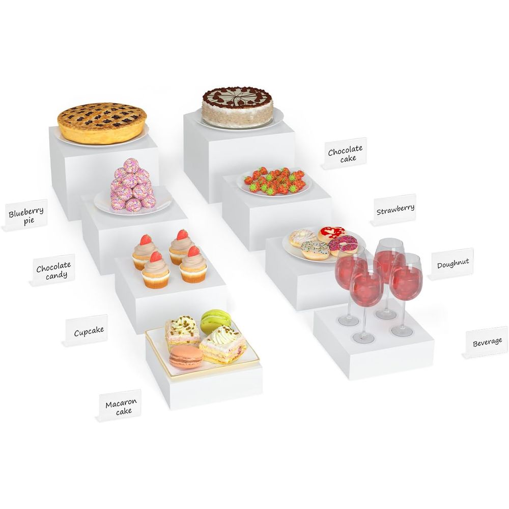 【8Pcs】 Buffet Risers,Dessert T - đánh giá và giá Display Risers Set